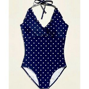 Old Navy Lettuce-Edge One Piece Halter Swimsuit